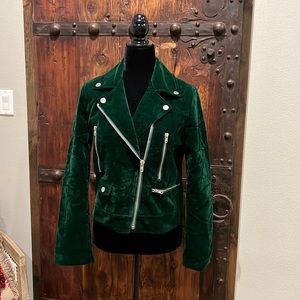 Lulu’s velvet look Moro Bomber Jacket. NWT